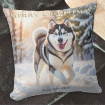 Elegante Husky Personalizado Cachorro Na Neve Feli