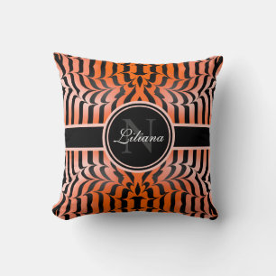 Almofada Elegante Impressão de Escórias Estéticas Laranja e