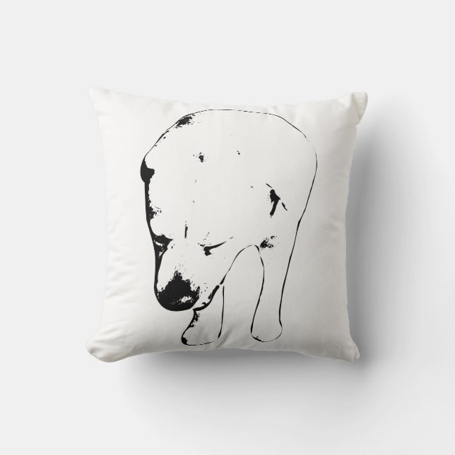 Almofada Elegante Labrador Portrait, Gaze de Downcast (Frente)