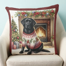 Almofada Elegante Labrador Retriever Christmas Puppy Dog
