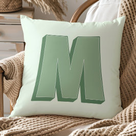 Almofada Elegante Letra M Monograma Personalizado Inicial