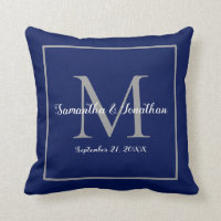 Elegante Marinho de Monograma Moderno, Guarda Azul