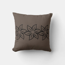 Almofada Elegante Marrom Moderno Floral Tendência