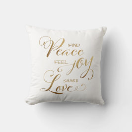 Almofada Elegante Moderno Dourado Natal Joy Love