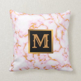 Almofada Elegante Moderno Marble Negro Dourado