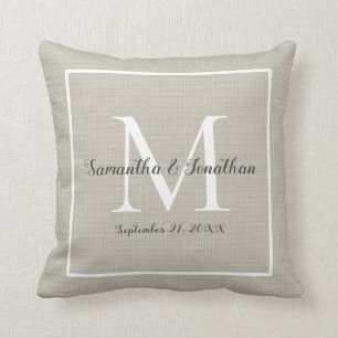 Almofada Elegante Moderno Monograma Chic Wedding Keepsasaac