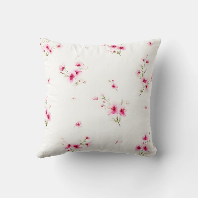 Almofada Elegante Moderno Tendência Chique Floral Verde Ros (Verso)