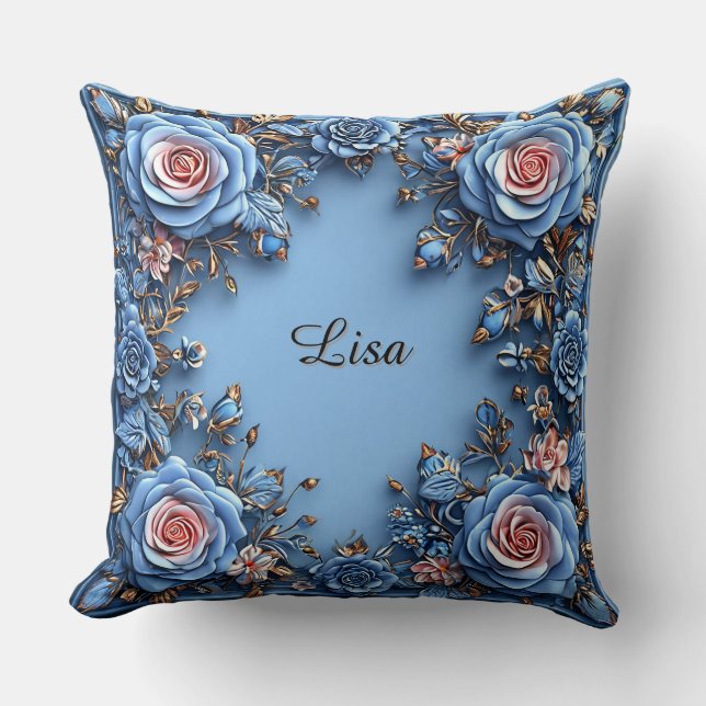 Almofada Elegante Moldura Floral (Frente)