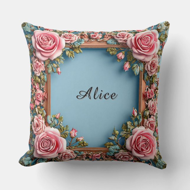 Almofada Elegante Moldura Floral (Frente)