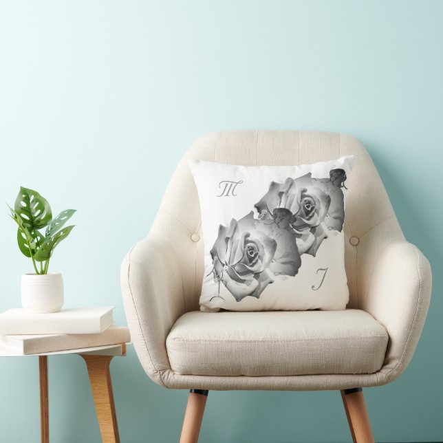 Almofada Elegante monograma com Travesseiro decorativo de R (Cadeira)