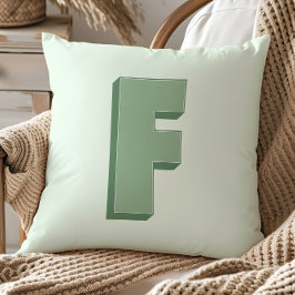 Almofada Elegante Monograma de Letra F Personalizado Inicia