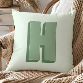 Almofada Elegante Monograma de Letra H Inicial Personalizad