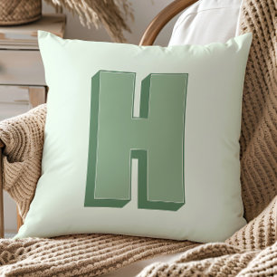 Almofada Elegante Monograma de Letra H Inicial Personalizad