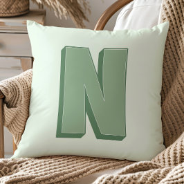 Almofada Elegante Monograma de Letra N Personalizado Inicia