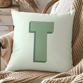 Almofada Elegante Monograma de Letra T Personalizado Inicia