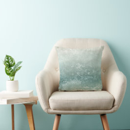 Almofada Elegante Monograma Ondas de Aquarela Costeira em A