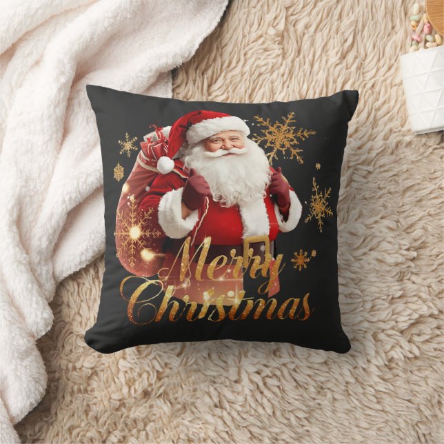 Almofada Elegante Natal Feliz Papai Noel (Cobertor)