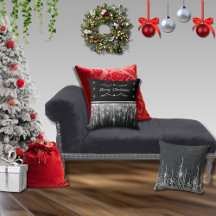 Elegante Natal Feliz Preto Brilhante Prata