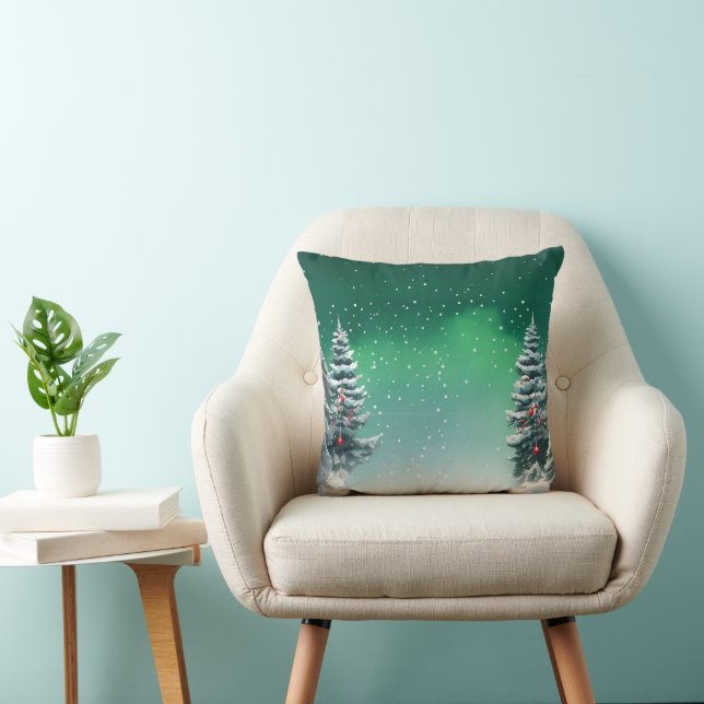 Almofada Elegante Neve Feliz Natal Feriado (Cadeira)