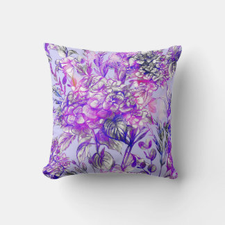 Almofada Elegante padrão decorativo floral aquarela