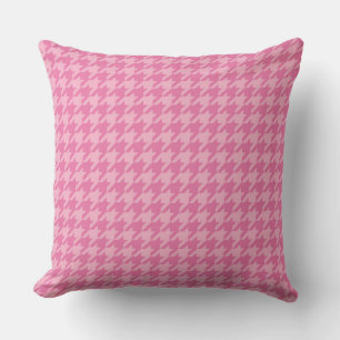 Almofada Elegante Padrão Houndstooth Rosa