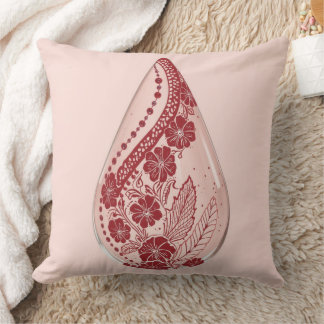 Almofada Elegante Paisley Floral em Marrom Rosa Desmaiado
