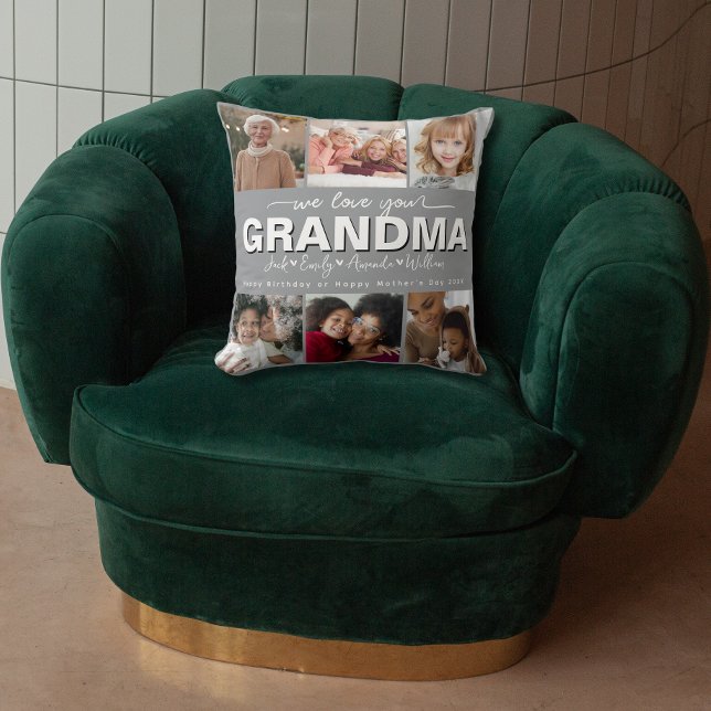 Almofada Elegante personalizado Amo-te a tua colagem fotogr (Criador carregado)