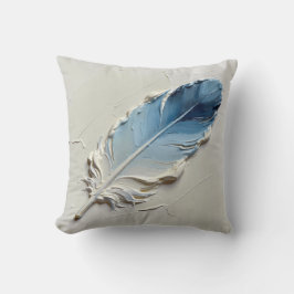 Almofada Elegante Pintura a Óleo 3D em Azul Boho Lombar