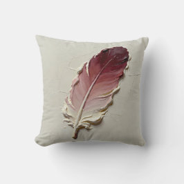 Almofada Elegante Pintura a Óleo 3D Rosa Pena Vermelha Lomb