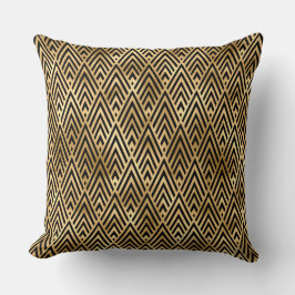 Almofada Elegante Preto e Dourado Art Déco Vintage dos Anos