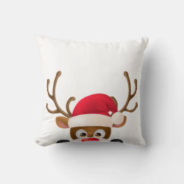 Almofada Elegante Reindeer com Santa Hat | TRAVESSEIRO DECO