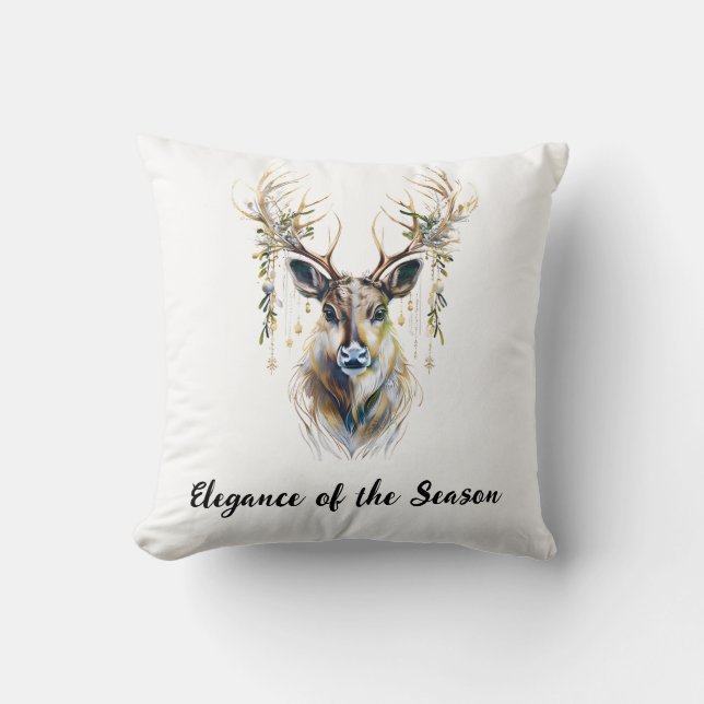 Almofada Elegante Reindeer Travesseiro A Elegância da Estaç (Frente)