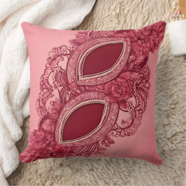 Almofada Elegante Renda Burgundy Pérola Rosa Vintage