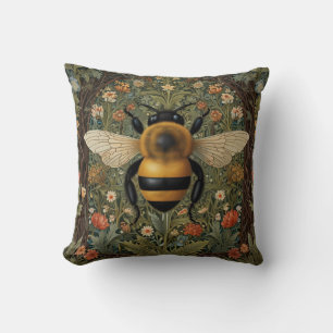 Almofada Elegante retro bumblebee boho botânico arte floral