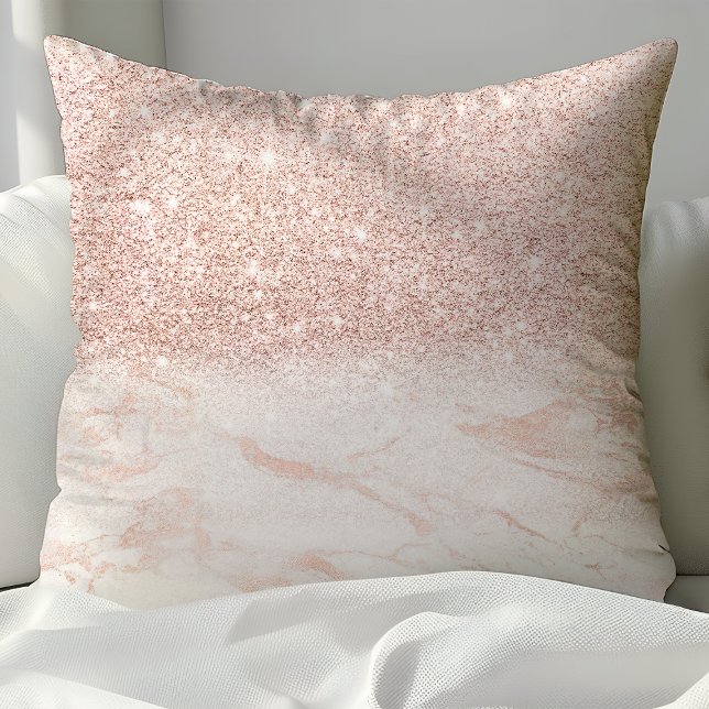 Almofada Elegante Rosa Dourado Blush Rosa Mármore (Criador carregado)