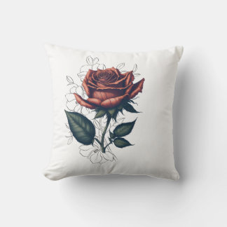 Almofada Elegante Rosa Vintage – Design de Camiseta de Arte