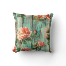 Elegante Rosa Vintage em Textura de Madeira Turque