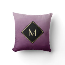 Elegante Roxo Escovado Com Monograma Simples Doura