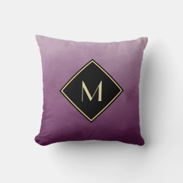 Almofada Elegante Roxo Escovado Com Monograma Simples Doura