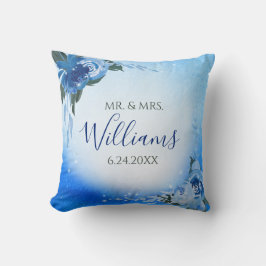 Almofada Elegante Royal Blue Watercolor