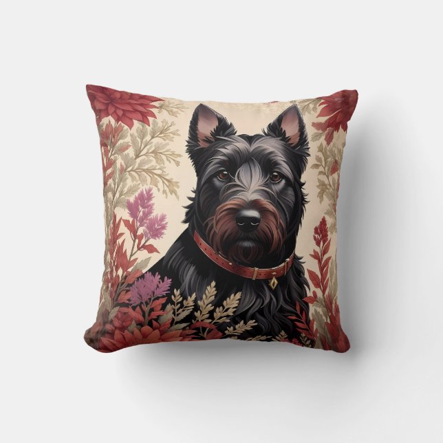 Almofada Elegante Scottish Terrier Dog Portrait (Frente)
