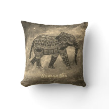 Elegante Sepia e Elefante Artístico Negro