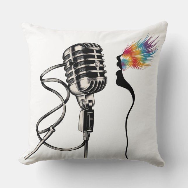 Almofada Elegante Silhouette Singer (Frente)