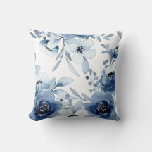 Elegante Stormy Blue Floral Watercolor