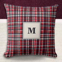 Elegante Tartan Check Patterned Na moda Monogramed