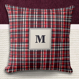 Almofada Elegante Tartan Check Patterned Na moda Monogramed