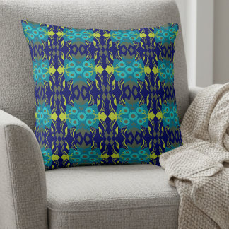Almofada Elegante Teal e Azul-Marinho
