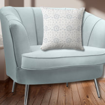 Elegante Toile Francesa Azul Branco Monograma Nome