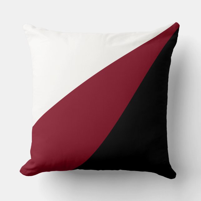 Almofada Elegante travesseiro burgundy preto e branco (Frente)