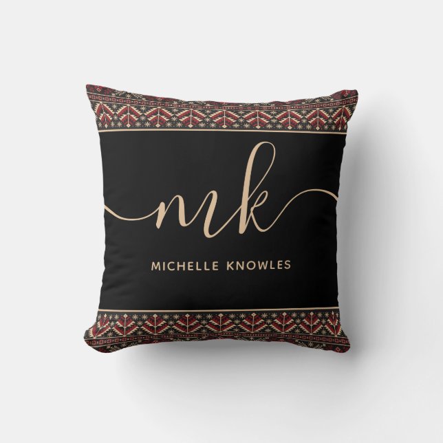 Almofada Elegante Ucraniano Design Na moda Monograma de Pad (Frente)